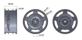 Absima Buggy Räderset 1:10 Alu 4WD 60/30 PIN vorne 12mm Hex (2 St.) / 2500023