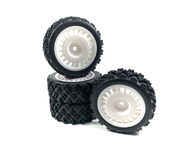 Absima Räderset „Rally Block Design“ 1:10 weiß (4 St.) / 2510062