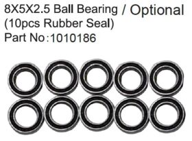 ABSIMA 8X5X2.5 Ball Bearing ( 10 St. Rubber Seal ) - EVO...