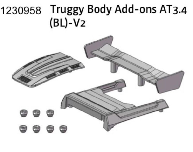 ABSIMA Truggy Karosserie Anbauteile AT3.4(BL)-V2 / 1230958
