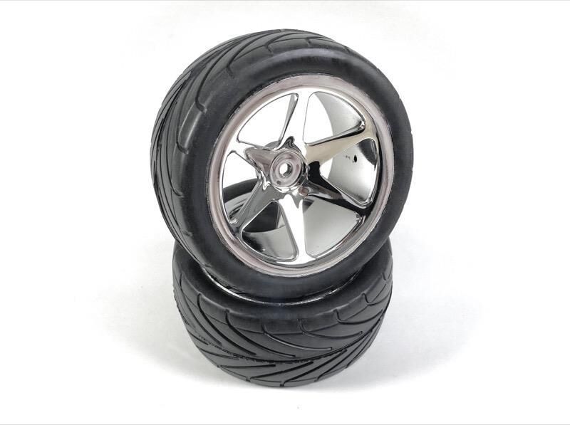 Absima Buggy Räderset 1:10 6-Speichen/Street hinten, chrom (2 St.) / 2500021