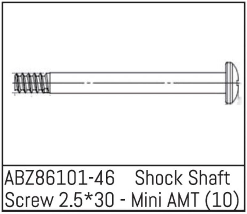 ABSIMA Shock Shaft Screw 2.5*30 - Mini AMT (10 St.) / ABZ86101-46