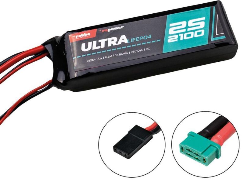 Robbe Modellsport RO-POWER ULTRA LIFEPO4 2100MAH 6,6V 25(30)C 2S LIFEPO4 Akku MPX/JR/XH Stecker / 7413