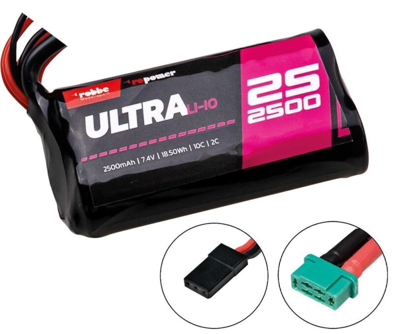Robbe Modellsport RO-POWER ULTRA LiIo 2500MAH 7,4V 10C 18650 2S1P side by side / 7416