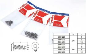 Robbe Modellsport Blechschrauben Innensechskant Flachkopf 2,0x14mm 30Stk. Edelstahl / 50991232