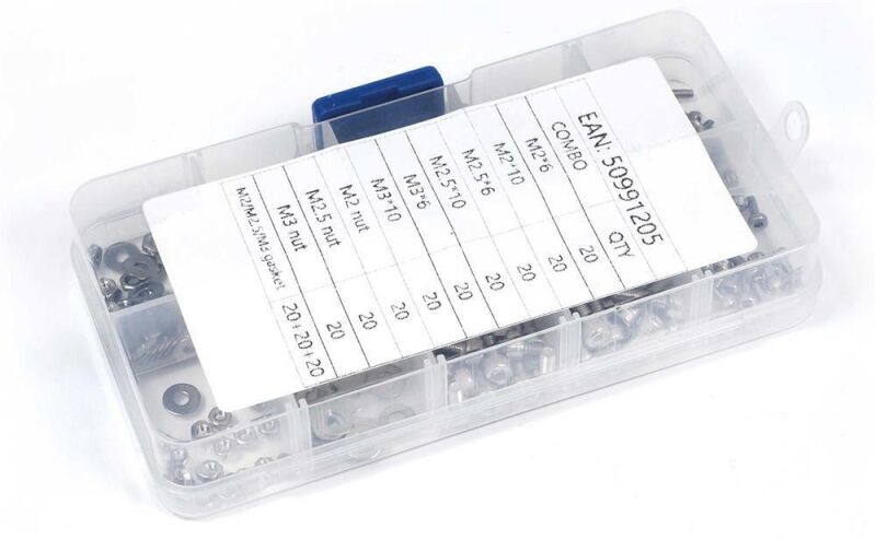 Robbe Modellsport Schraubenbox Zylinderkopf Innensechskant, Muttern, Scheiben 240Stk. M2-M3 Edelstahl / 50991205