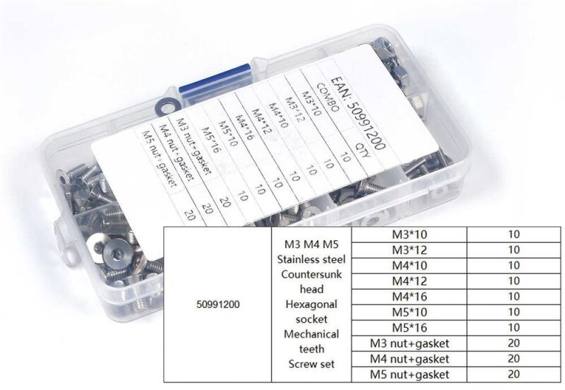 Robbe Modellsport Schraubenbox Senkkopf Sechskant 130Stk. M3-M5 Edelstahl / 50991200