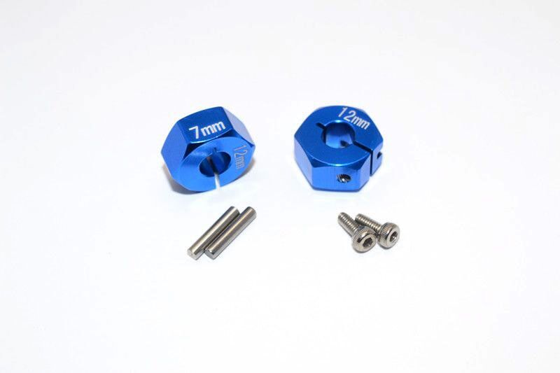 GPM Tamiya TT02 Alu Sechskant-Radmitnehmer-Set 12x7mm blau (2) / GPMTT2B010/12X7B