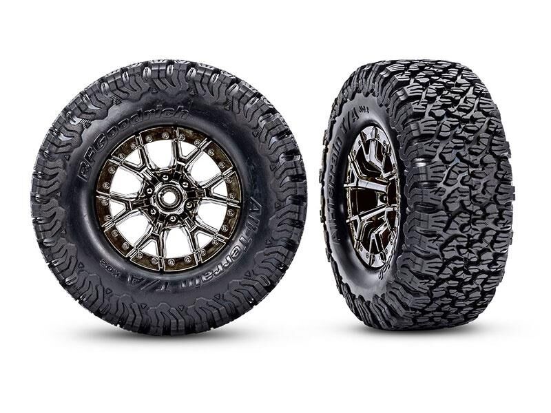 TRAXXAS Raptor R 4x4 BFGoodrich AT KO2 Reifen auf 2.2/3.0 Felge schwarz/chrom (2) / TRX10187-BLKCR