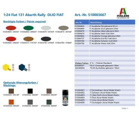 ITALERI 1:24 Fiat 131 Abarth Rally OLIO FIAT / 510003667