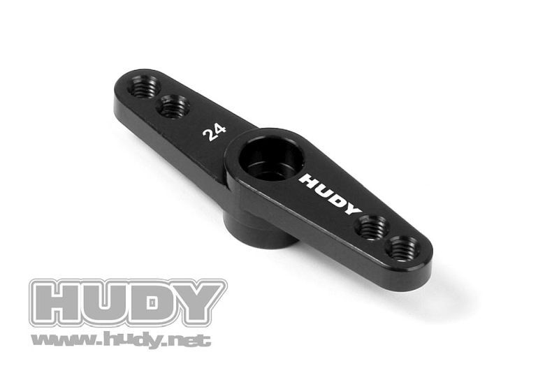 HUDY ALU THROTTLE SERVO HORN HITEC OFFSET 2-HOLE 24T / HUD293495