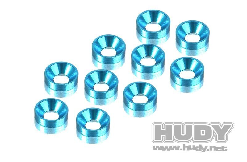 HUDY Alu Unterlegscheibe blau angesenkt (10) / HUD296510-B