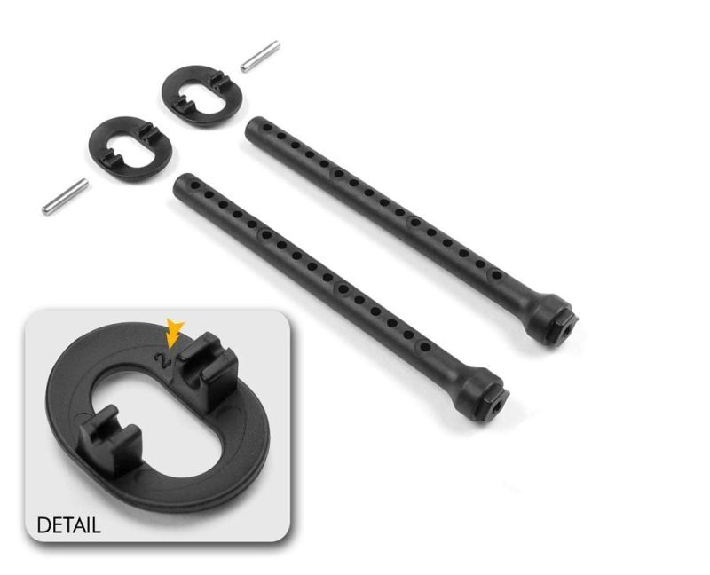 XRAY Karosseriebefestigungsset +2mm Höhenverstellung, v / XRA301324