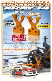 XRAY T4 Alu Mittelwelle Bulkhead geschlossen L/R Orange /...