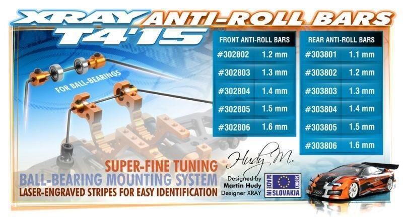 XRAY Stabilisator für kugelgelagerte Aufnahme Heck 1.1mm / XRA303801