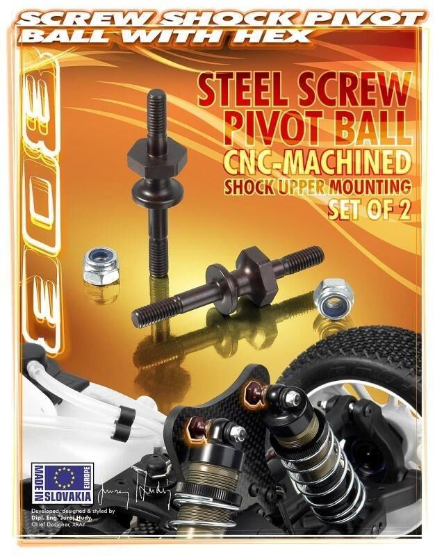 XRAY Dämpferkugelkopf mit Sechskant Stahl (2) / XRA358047