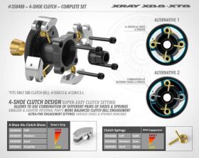 XRAY 4-Backen Kupplung Komplett Set / XRA358400