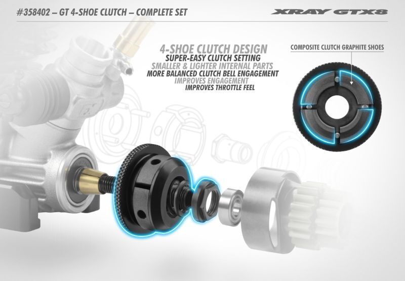 XRAY GT 4-Backen Kupplung Komplett Set / XRA358402