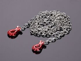 H-SPEED Deko 1/10 Anhängerhaken Metall rot mit Kette...