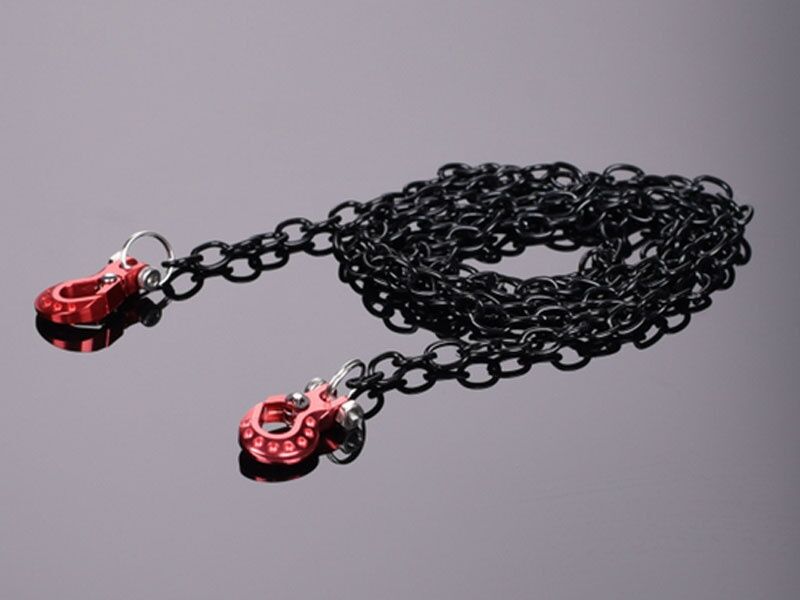 H-SPEED Deko 1/10 Anhängerhaken Metall rot mit schwarzer Kette / HSPY038