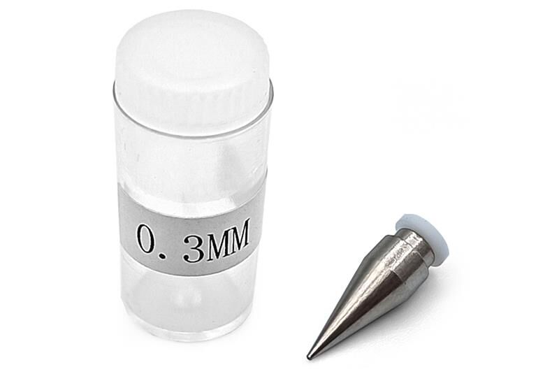 BittyDesign Cone Nozzle thread-free option 0,3mm for Michelangelo bottle-feed airbrush dual-action / BD-182S-00403