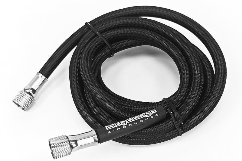 BittyDesign 1.8mt Braided Airbrush Air Hose with Paasche & 1/4" Fitting Ends Regulator Compressor / BD-AIR-HSE180