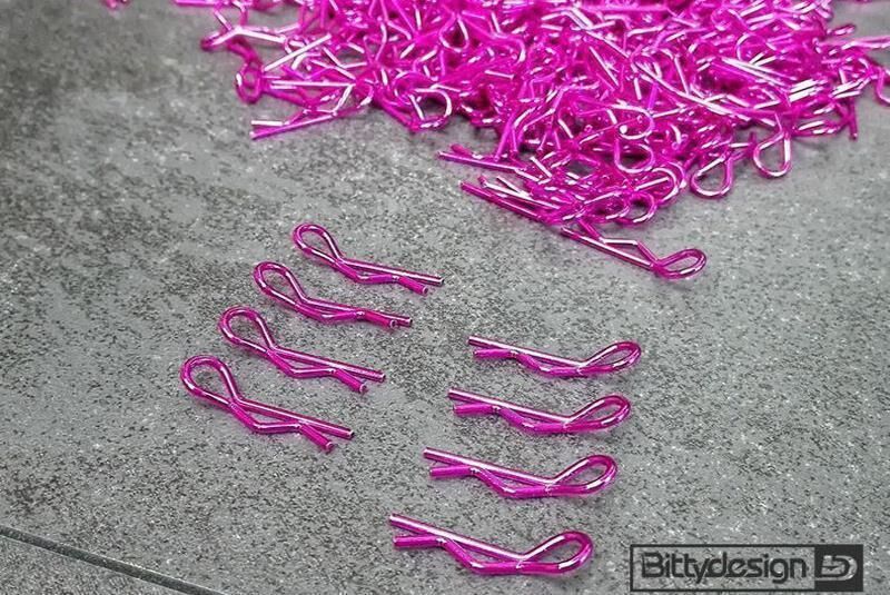 BittyDesign Body Clips Kit Big scale 1/5 1/7 1/8, 8pcs (4x Left + 4x Right) Pink / BD-BC-88P