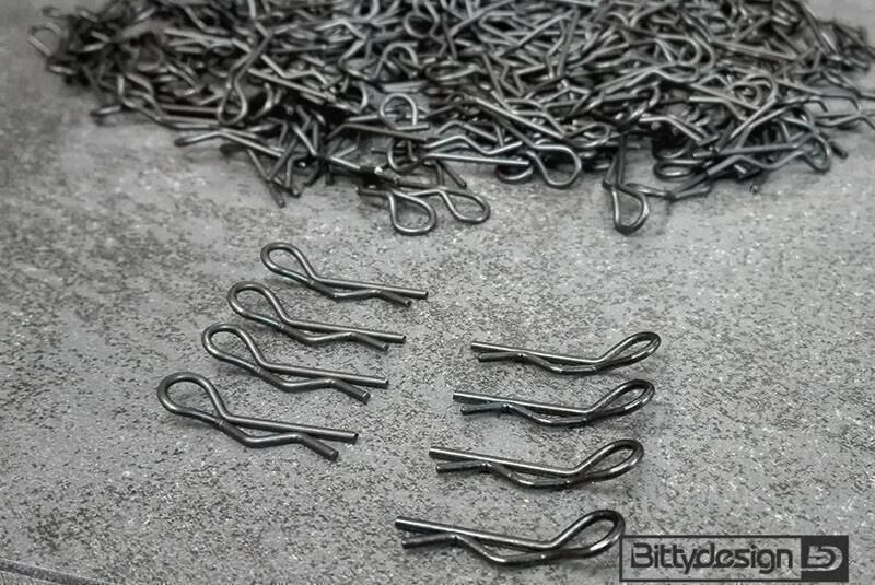 BittyDesign 1/10 Body Clips Kit 8pcs (4x Left + 4x Right) Black / BD-BC-8BK