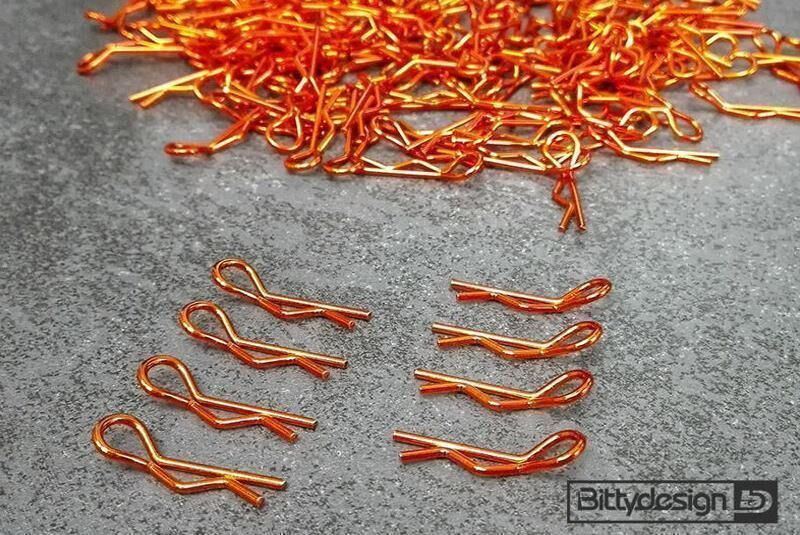 BittyDesign 1/10 Body Clips Kit 8pcs (4x Left + 4x Right) Orange / BD-BC-8O