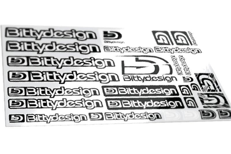 BittyDesign On-Road Decal sheet, 21,5x14,3cm, clear support, black/white printing, fuelproof / BD-DS-215143