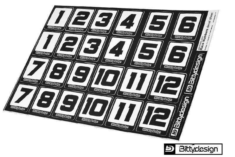 BittyDesign Race Numbers Decal sheet (34x24cm) / BD-RNDS-2415