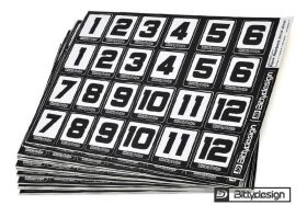 BittyDesign Race Numbers Decal sheet , Large Pack...