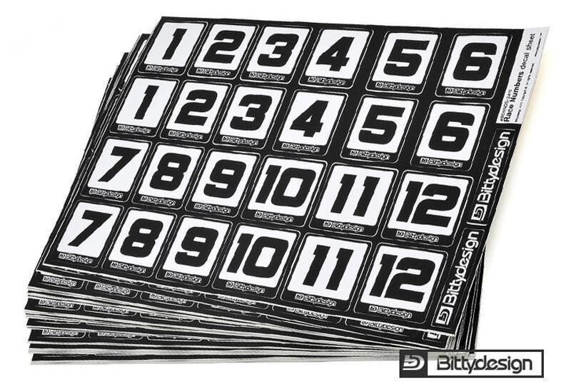 BittyDesign Race Numbers Decal sheet , Medium Pack (include 5 sheet) / BD-RNDS-2415-MP