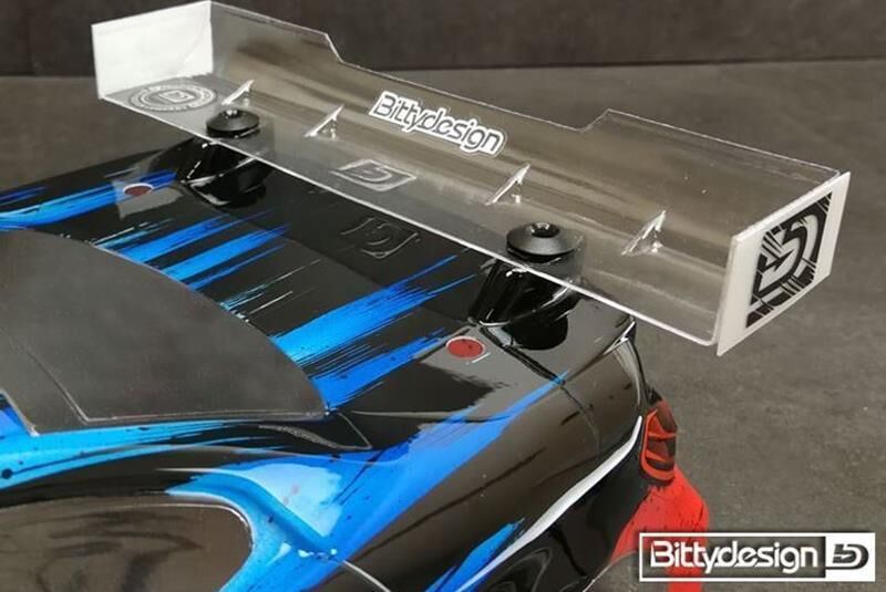 BittyDesign Rear HARD Wing Universal for 190mm 1/10 TC bodies Modified / BD-RW-190MOD