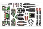 Team Corally Body Decal Sheet Spark XB6 Green- 1 pc / C-00180-1169-G
