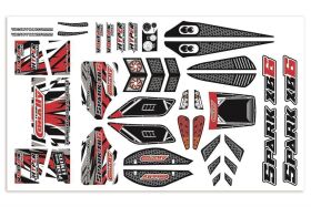 Team Corally Body Decal Sheet Spark XB6 Red 1 pc /...