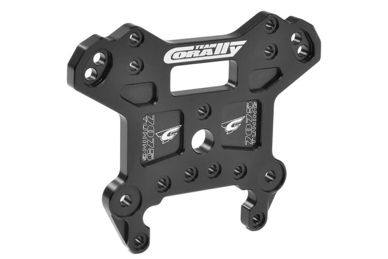 Team Corally Shock Tower Kagama Front Swiss Made 7075 T6 6mm Hard Anodised Black Made In Italy / C-00180-1212