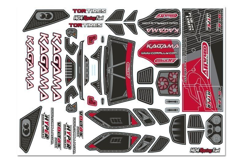 Team Corally Body Decal Sheet Kagama Red 1 pc / C-00180-981-4