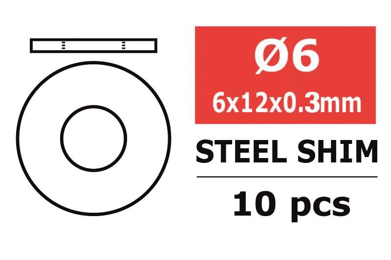 Team Corally Steel Metric Shim 6,0x12x0,3mm 10 pcs / C-3301-060-12-03