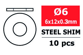 Team Corally Steel Metric Shim 6,0x12x0,3mm 10 pcs /...