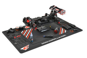 Team Corally Pit Mat XL Gummi 85 × 50 cm 5 mm dick / C-90280