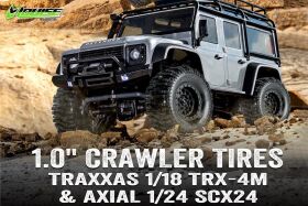 Louise RC CR-Rowdy 1:18/1:24 Crawler Reifen Set verklebt Super Soft Schwarz 1,0 Felgen Hex 7 mm L-T3368VB / LR-T3368VB