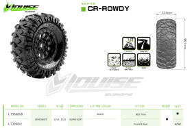 Louise RC CR-Rowdy 1:18/1:24 Crawler Reifen Set verklebt Super Soft Schwarz 1,0 Felgen Hex 7 mm L-T3368VB / LR-T3368VB