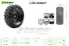 Louise RC CR-Rowdy 1:18/1:24 Crawler Reifen Set verklebt Super Soft Schwarz 1,0 Felgen Hex 7 mm L-T3368VB / LR-T3368VB