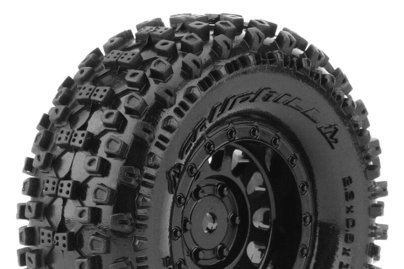 Louise RC CR-UPHILL 1-18/1-24 Crawler Tire Set Mounted Super Soft Black 1.0 Wheels Hex 7mm L-T3369VB / LR-T3369VB