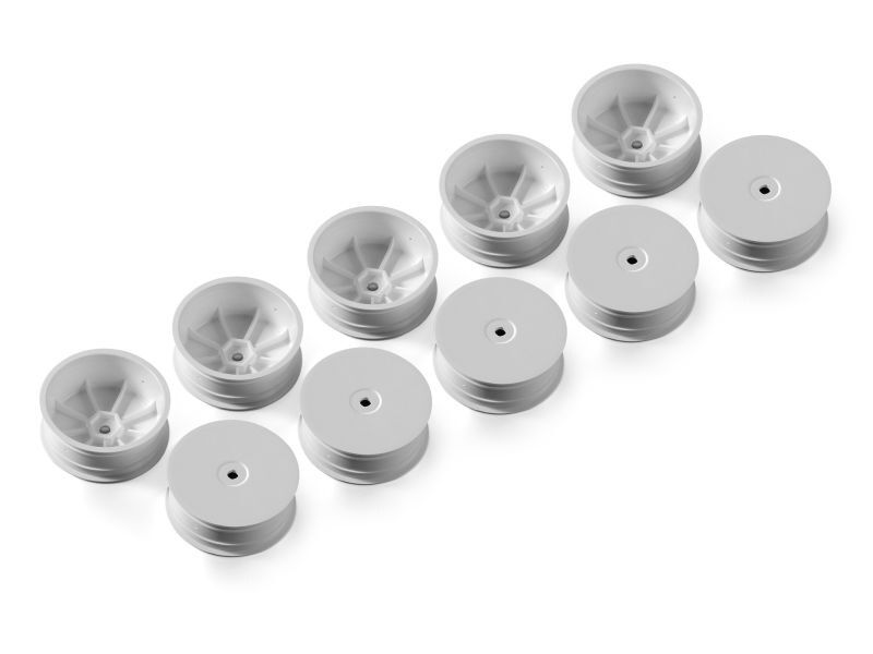 XRAY 2WD FRONT WHEEL AERODISK WITH 12MM HEX IFMAR WHITE HARD (10) / XRA329900-H