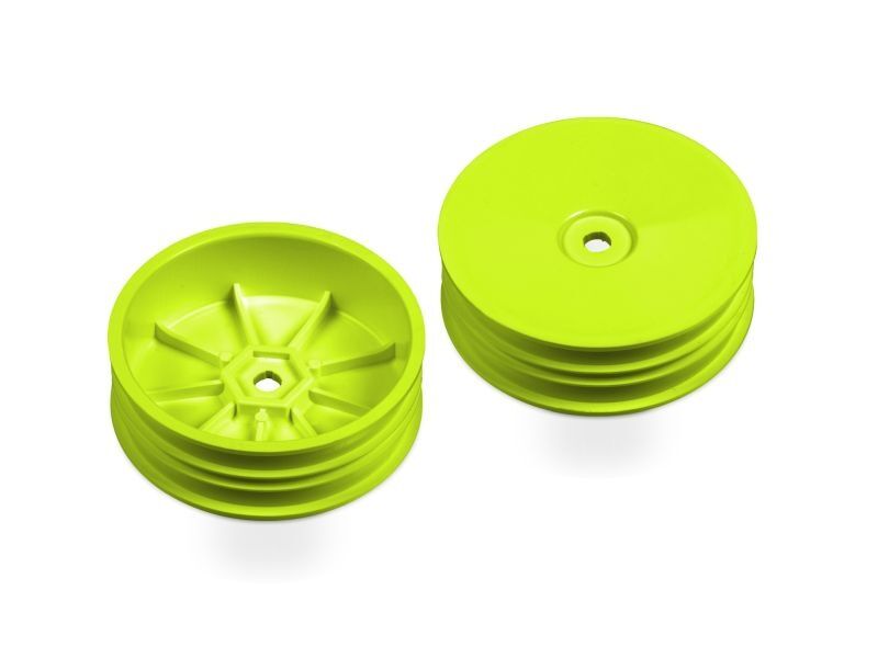 XRAY 2WD FRONT SLIM WHEEL AERODISK WITH NARROW OFFSET YELLOW (2) / XRA329914-Y