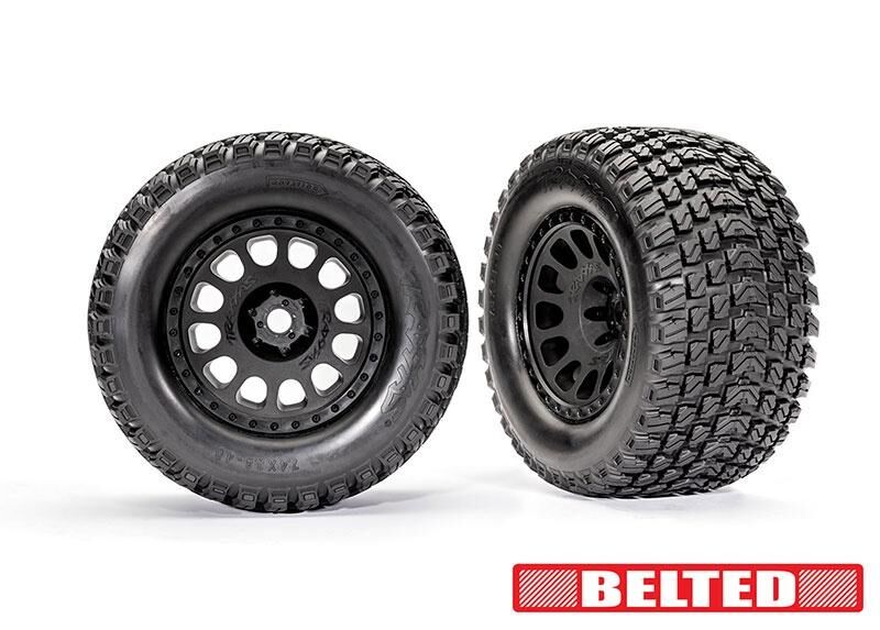 TRAXXAS X-Maxx, XRT Gravix BELTED Reifen auf XRT-Felge schwarz 24mm (2) / TRX7862
