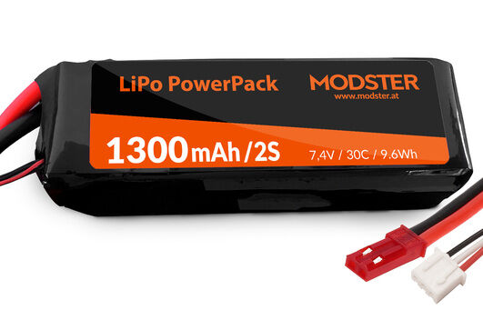 MODSTER LiPo Pack 2S 7,4V 1300 mAh 30C (JST) MODSTER PowerPack Easy Trainer 1280 / MD10090