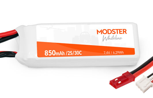MODSTER LiPo Pack 2S 7,4V 850 mAh 30C (JST) MODSTER WhiteLine / MD10080